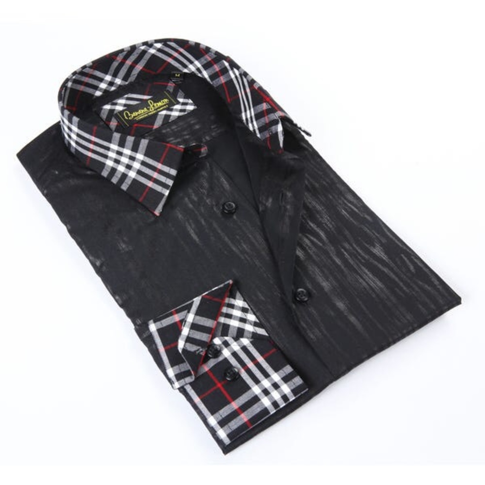 Banana Lemon Classic Button Down Black Dress Shirt